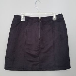 Old Navy Faux Suede Mini Skirt w/ Circle Pull Zip